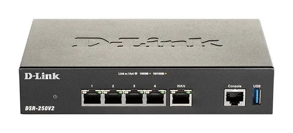 Мультисервисный маршрутизатор D-Link DSR-250V2 4xGE LAN, 1xGE WAN