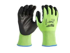 Рукавиці Hi-Vis сигнальні MILWAUKEE, з опором порізам 2/B рівня, розмір 8/M фото