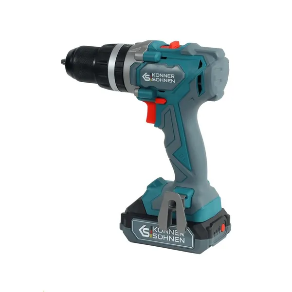 Набір із двох акумуляторних інструментів Konner&Sohnen KS IDAGB 20V SET 1 20В дриль ударний, шліфмашина кутова, швидкий ЗП 2.4А акб 1х2А·год+1х4А·год кейс 3кг замовити