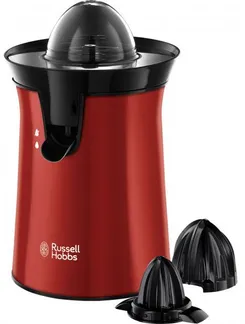 Соковыжималка Russell Hobbs Colours Plus цитрус-пресс 600Вт, 2 насадки в комплекте, пластик, крассный фото