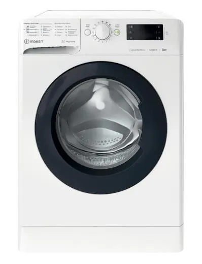 Стиральная машина Indesit фронтальная, 6кг, 1200, A+++, 43см, дисплей, инвертор, люк черный, белый