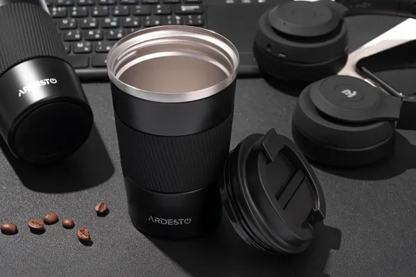 Термокухоль Ardesto Urban, 380мл, нержавіюча сталь, чорний ціна в Україні