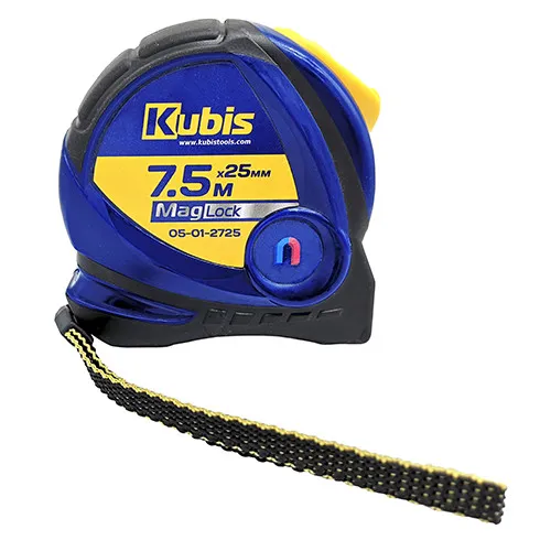 Рулетка измерительная 7.5м×25мм с магнитным наконечником металлическое полотно Kubis 05-01-2725 цена в Украине