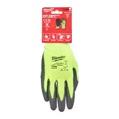 Рукавиці Hi-Vis сигнальні MILWAUKEE, з опором порізам 1/A рівня, розмір 11/XXL фото