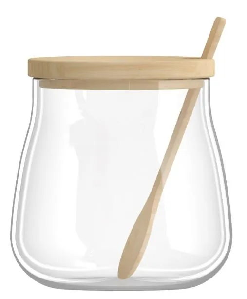 Банка для зберігання ARDESTO Midori Sugar 500мл, скло, бамбук, прозорий