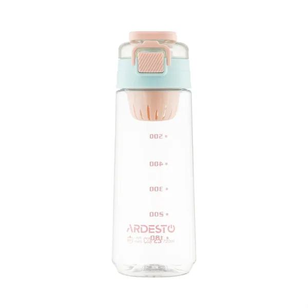 Бутылка для воды с отсеком для фруктов ARDESTO Duo 720мл, пластик, голубой, розовый купить в Украине