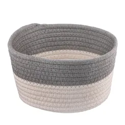 Корзина плетеная для хранения ARDESTO Vigor 3.5л, хлопковый шпагат, серый, белый фото