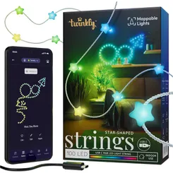 Гирлянда Smart LED Twinkly Strings Star RGB 100 IP20 6м USB-C кабель прозрачный фото