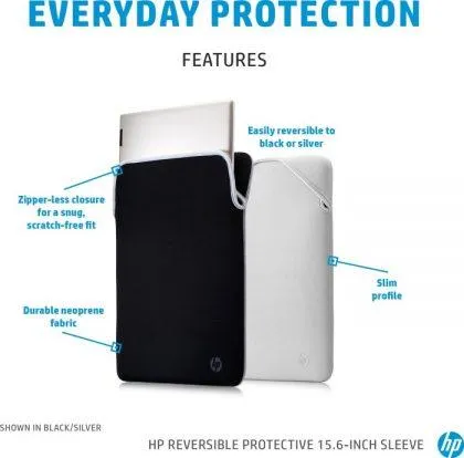 Чохол для ноутбука HP, Reversible Protective, 15", неопрен, чорний/сірий