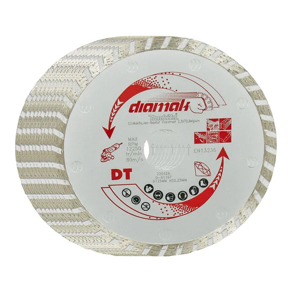Набор алмазных дисков Turbo 125x22x7мм (10шт) Makita (D-61167-10)