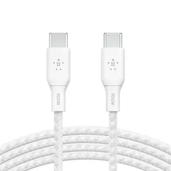 Кабель USB-C > USB-C зарядки/синхронизации Belkin 2м, 100Вт, Type-C, витой, белый фото