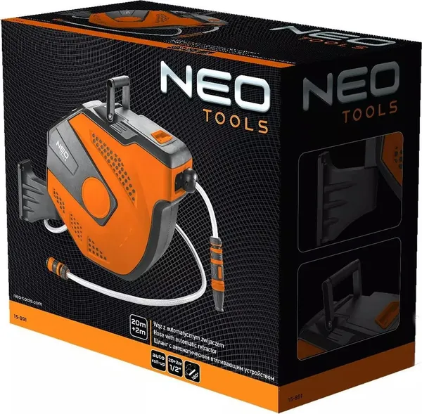 Купити Котушка зі шлангом автоматична Neo Tools 20м+2м шланга 1/2" зі знижкою