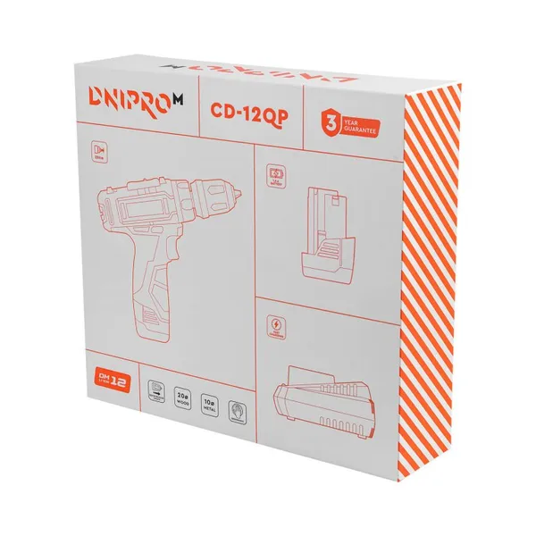 Акумуляторний дриль-шуруповерт Dnipro-M CD-12QP (АКБ+ЗП) купити в Україні