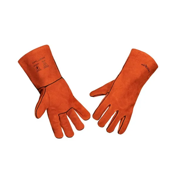 Перчатки сварщика Dnipro-M оранжевые XXL фото №3