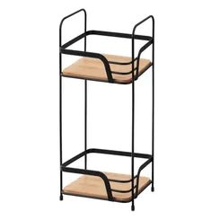 Полка ARDESTO Minimalism 2-ярусная 16х15.5х40см, металл, бамбук, черный фото