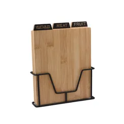 Набор досок кухонных на подставке ARDESTO Midori, 3шт, 23.5х7.5х27см, бамбук, металл фото
