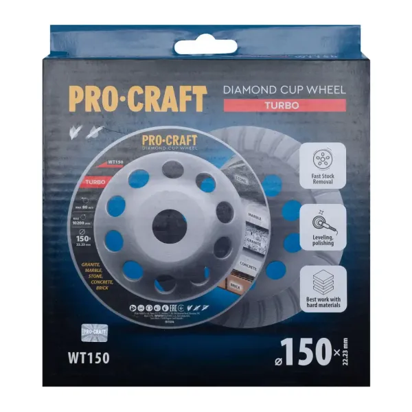 Купить Шлифовальный круг по бетону 150×5.0×22.23 мм, турбо Procraft WT150