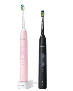 Щетка зубная электр. Philips Sonicare ProtectiveClean 4500 набор, 62т. колеб/мин, насадок-1, 2 шт в наборе, розовый, черный фото