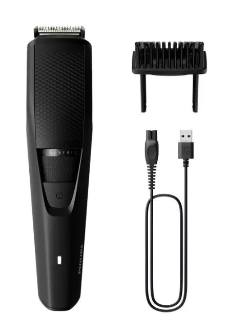 Триммер Philips Series 3000 для бороды и усов, акум., насадок-1, сталь, черный