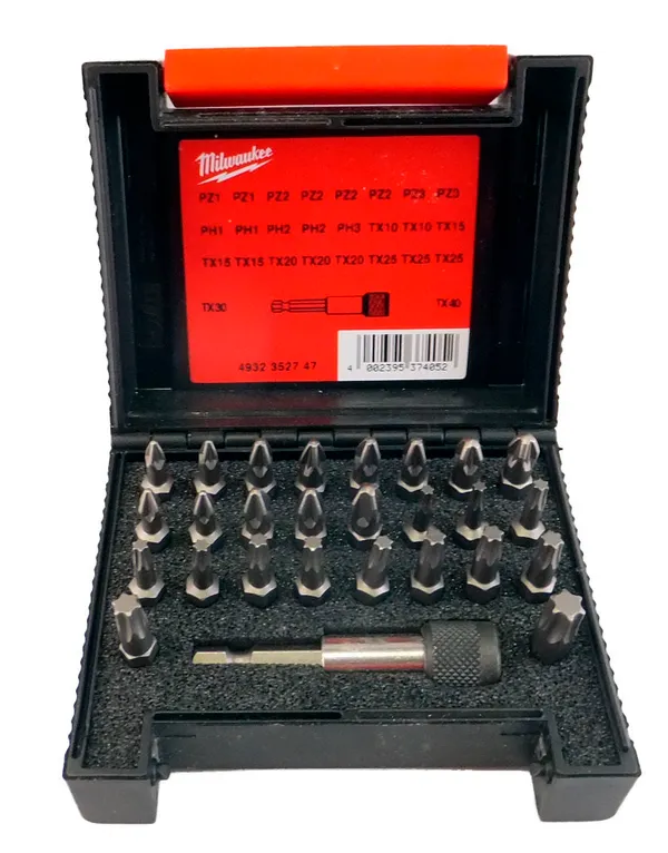 Набір біт для шуруповерта 27 шт MILWAUKEE 4932352747, пластиковий кейс цена в Украине