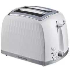 Тостер Russell Hobbs Honeycomb 850Вт, широкие слоты, пластик, белый фото