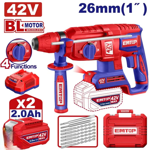 Перфоратор аккумуляторный EMTOP ELRH422682