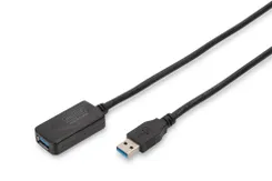 Удлинитель DIGITUS USB 3.0 Active Cable, A/M-A/F, 5м, черный фото