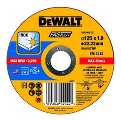 Диск отрезной по металлу DeWalt INOX FASTCUT 125х1х22.23мм фото