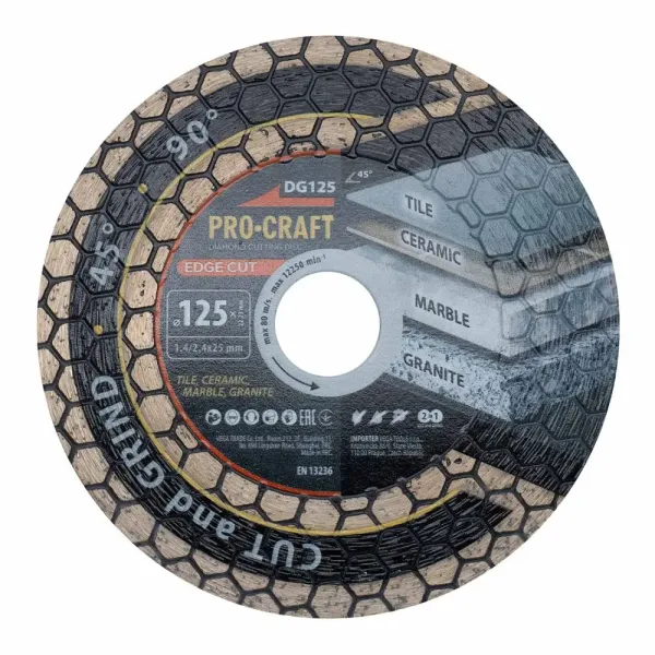 Алмазный диск 125×2.4×22.23 мм по керамограниту Procraft DG125 цена в Украине