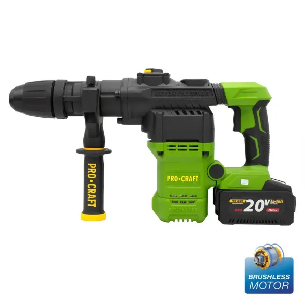 Безщітковий перфоратор акумуляторний SDS-Max, 7 Дж Procraft PHA50 в кейсі (1 АКБ) ціна в Україні