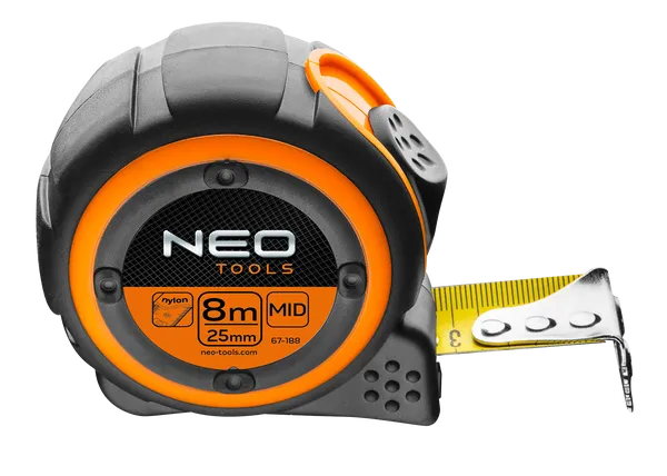 Рулетка Neo Tools, 8м x 25мм, магніт