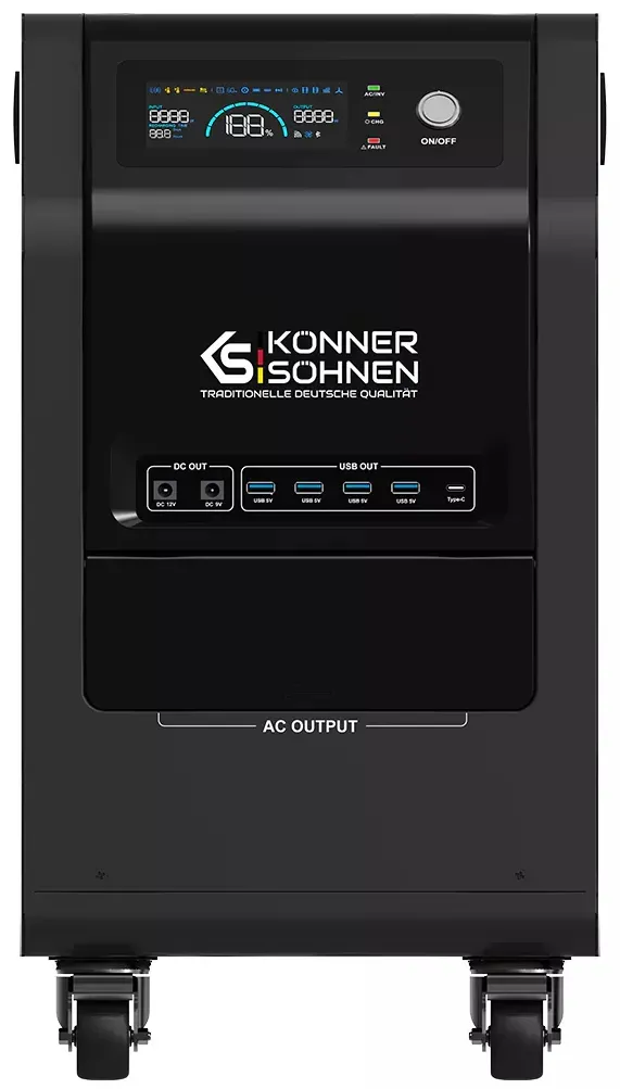 Портативная электростанция Konner&Sohnen KS 3000PS, 3000Вт, 3200Вт·ч, LifePo4, 37кг