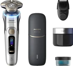Бритва електр. Philips Series i9000 Prestige Ultra роторная,  бритв.головок-3, Li-Ion, сух.+влажн., индикат. заряда, тверд. чехол, хром фото