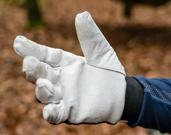 Купить Перчатки рабочие Neo Tools, свиная кожа, фиксация запястья, р.8, черно-белый