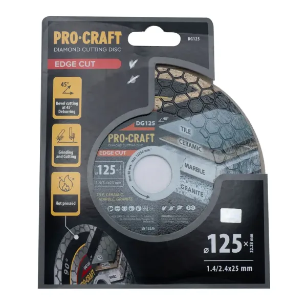 Алмазный диск 125×2.4×22.23 мм по керамограниту Procraft DG125