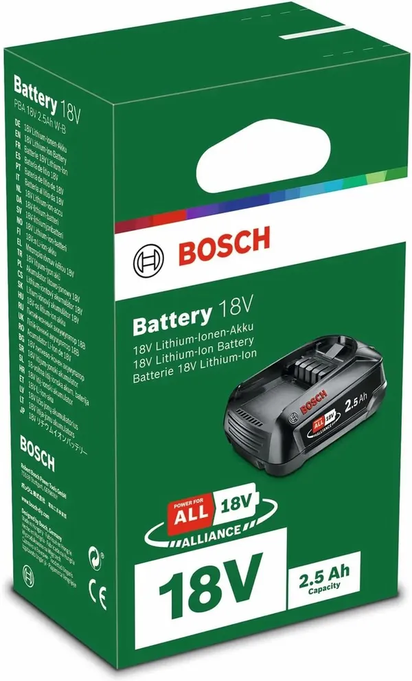 Акумулятор Bosch PBA, 18В, 2.5А·год, 0.3кг ціна в Україні