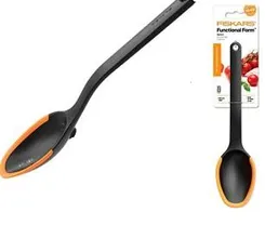 Ложка кухонна Fiskars Functional Form, 29см, пластик, силікон, чорний фото