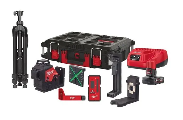 Нівелір лазерний 3D акумуляторний MILWAUKEE, M12 3PLKIT-401P (+зар. прист.,1акум.Х4Аг, кейс PACKOUT) купить в Украине