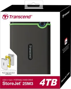 Портативний жорсткий диск Transcend 4TB USB 3.1 StoreJet 25M3 Сірий фото