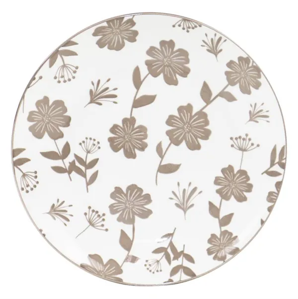 Тарелка десертная ARDESTO Ravenna, 19см, фарфор, бело-бежевый