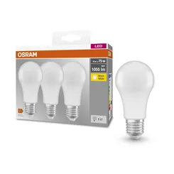 Набор ламп 3шт OSRAM LED E27 10Вт 2700К 1055Лм A60 фото