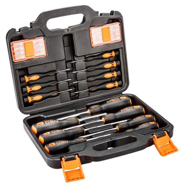 Отвертки Neo Tools, набор 30шт, 16 бит, SL,PH,PZ,Torx,H, сталь S2, кейс