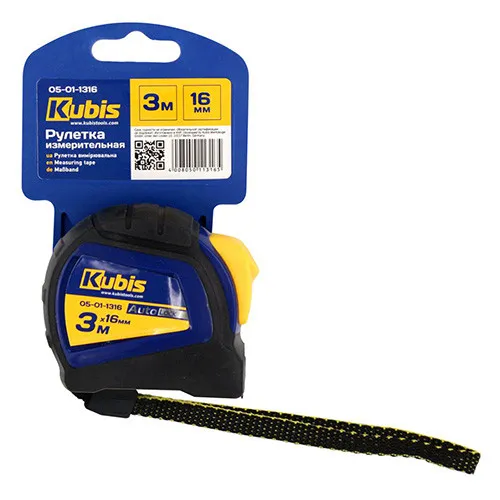 Рулетка измерительная 3м×16мм автостоп металлическое полотно Kubis 05-01-1316 заказать