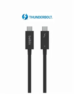 Кабель USB-C > USB-C заряджання/синхронізації Belkin 2м, 100Вт, Type-C Thunderbolt, 40Гбс, чорний фото