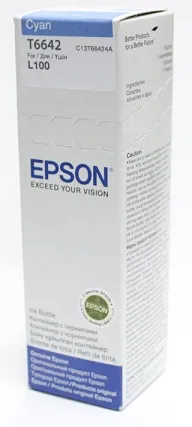 Контейнер з чорнилом Epson T6642 EcoTank L110/L120/L121/L1300/L1455/L210/L300/L3050/L3060/L3070/L355/L382/L386/L486/L550/L605/L655/L364/L132/L222/L312/L366/L456/L566 cyan