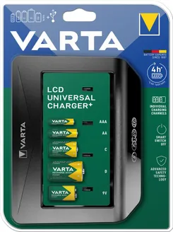 Зарядное устройство Varta LCD Universal Charger Plus, для АА/ААА/C/D, 9V аккумуляторов фото