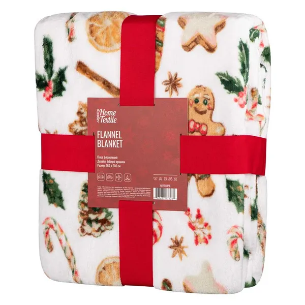 Плед ARDESTO Flannel 160х200см, 100% полиэстер, имбирные пряники