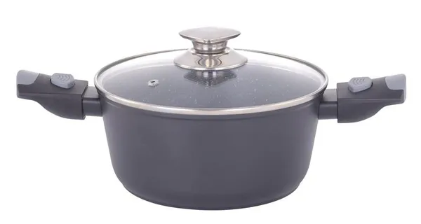 Кастрюля со стеклянной крышкой ARDESTO Gemini Bari, 2.5л, алюминий, черный