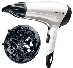 Фен Remington Power Volume 2000, 2000Вт, 3 режими, дифузор,турмалінова іоніз-я, хол. обдув, білий фото