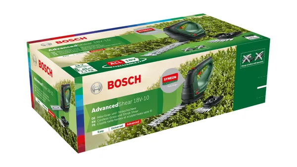 Купить Ножницы для травы аккумуляторные Bosch AdvancedShear 18В-10 + насадка кусторез 10/20см шаг реза 8мм 1.85кг со скидкой